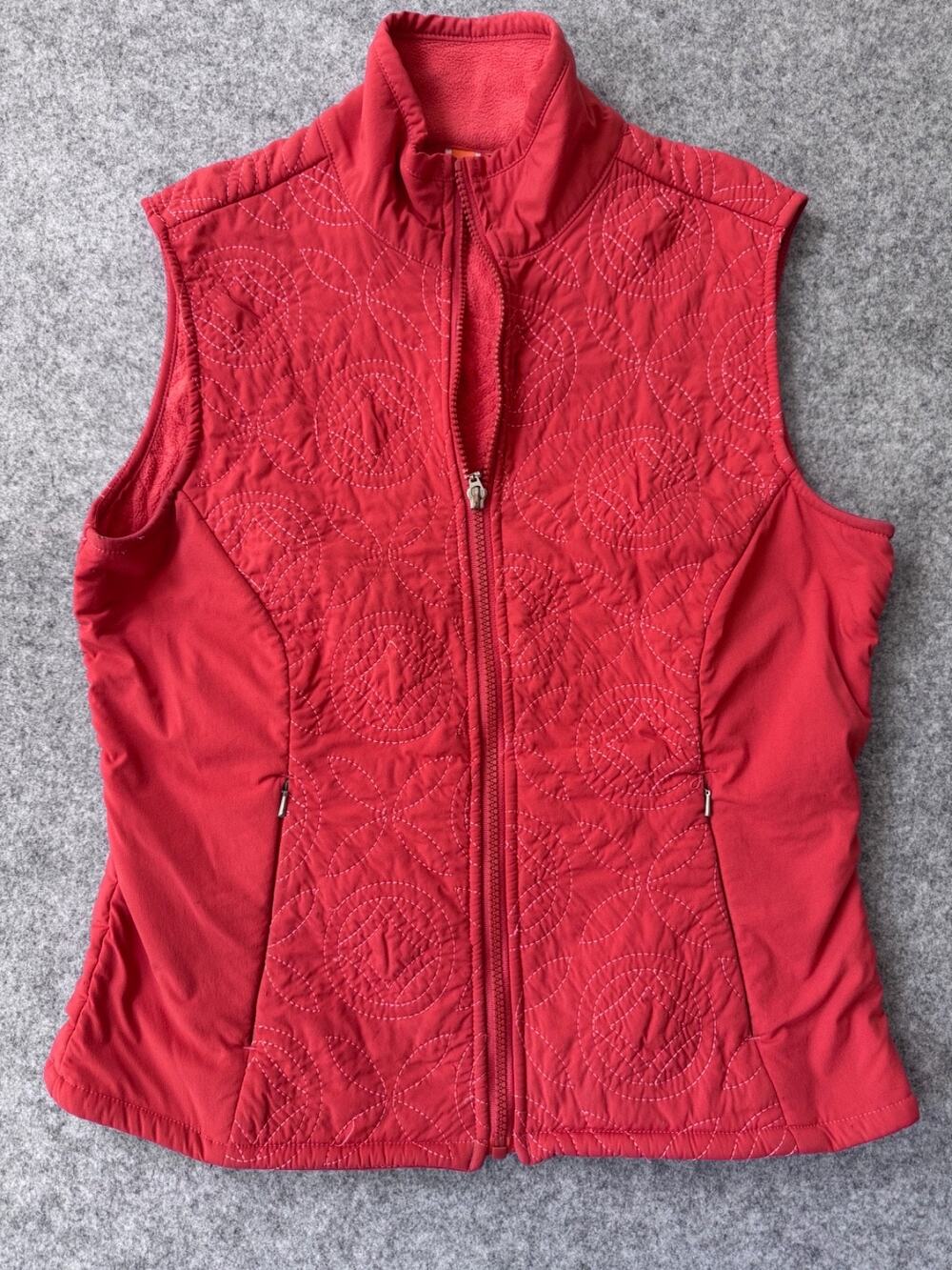 Lucy Quilted Fleece Lined Womens Vest Coral Medium Fall